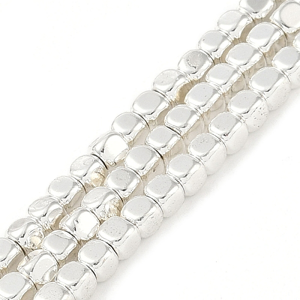 

PandaHall Electroplated Synthetic Non-Magnetic Hematite Beads Strands, Cube, Silver Plated, 3x3x3mm, Hole: 0.9mm, about 149pcs/strand...