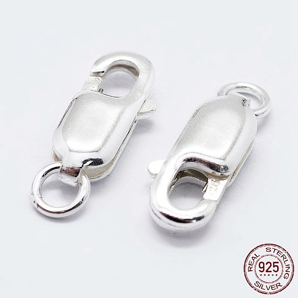 

PandaHall 925 Sterling Silver Lobster Claw Clasps, with 925 Stamp, Silver, 12x5.5x3mm, Hole: 2mm Sterling Silver Silver