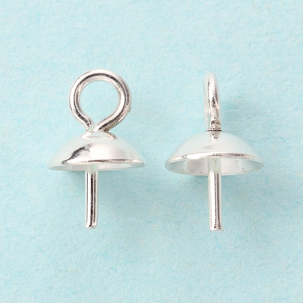 

PandaHall 304 Stainless Steel Cup Pearl Peg Bails Pin Pendants, For Half Drilled Beads, Silver, 8x5mm, Hole: 1.8mm, Pin: 0.8mm 304 Stainless...