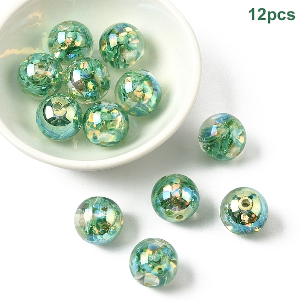 12 pièce de perles acryliques transparentes en forme de fleur intérieure