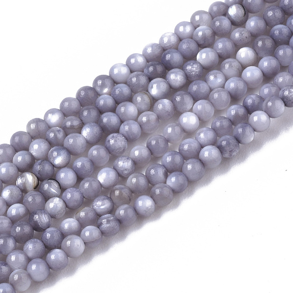 

PandaHall Natural Freshwater Shell Beads Strands, Dyed, Round, Light Grey, 2.5mm, Hole: 0.7mm, about 150~190pcs/Strand, 14.96 inch~15.75..., Gray