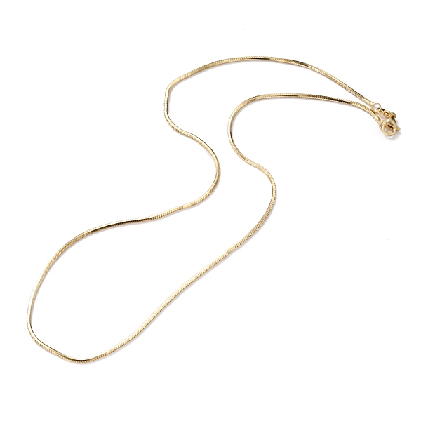 

PandaHall Brass Snake Chain Necklaces, with Lobster Claw Clasps, Long-Lasting Plated, Real 18K Gold Plated, 18.50 inch(47cm), 1.5mm Brass