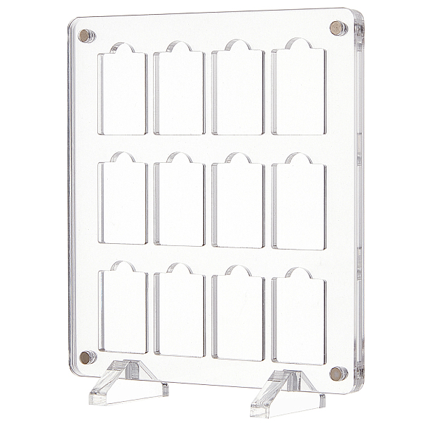 PandaHall BENECREAT 12 Slots Acrylic Game Card Collection Display, Clear Game Card Storage Display Stands for Collectibles Trading Card...