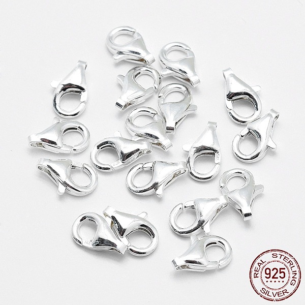 

PandaHall 925 Sterling Silver Lobster Claw Clasps, Silver, 9x5x2mm, Hole: 1mm Sterling Silver Others Silver