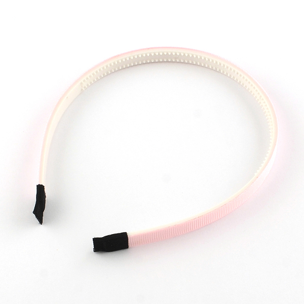

PandaHall Plain Headwear Hair Accessories Plastic Hair Band Findings, with Teeth, with Grosgrain Ribbon, Pink, 110~114x9~9.5mm Plastic Pink