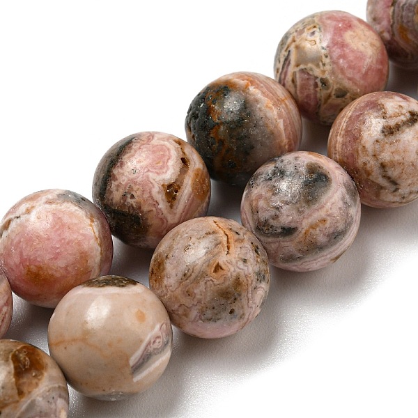 

PandaHall Natural Rhodonite Beads Strands, Round, 10mm, Hole: 0.8mm, about 38pcs/strand, 15.08~15.16''(38.3~38.5cm) Rhodonite Round