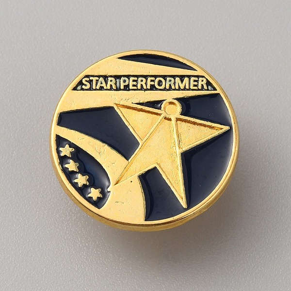

PandaHall Positive Reward Encourating Word Star Performer Enamel Pin, Golden Zinc Alloy Star Badge for Backpack Clothes, Midnight Blue...