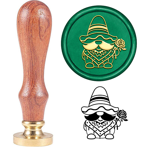 

PandaHall SUPERDANT 1.18" Wax Seal Stamp Mexican Dwarf Pattern Wax Sealing Stamp Wooden Handle Brass Head Stamp for Envelopes Invitations...