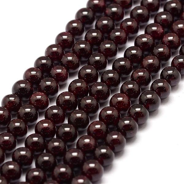 

PandaHall Natural Garnet Bead Strands, Round, 6.5mm, Hole: 1mm, about 63pcs/strand, 15.3 inch Garnet Round