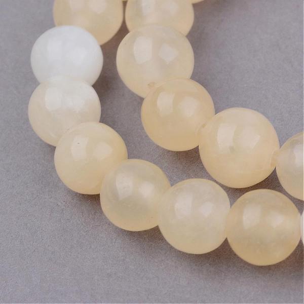

PandaHall Natural Yellow Jade Beads Strands, Round, 6~6.5mm, Hole: 1mm, about 63pcs/strand, 15.5 inch Yellow Jade Round