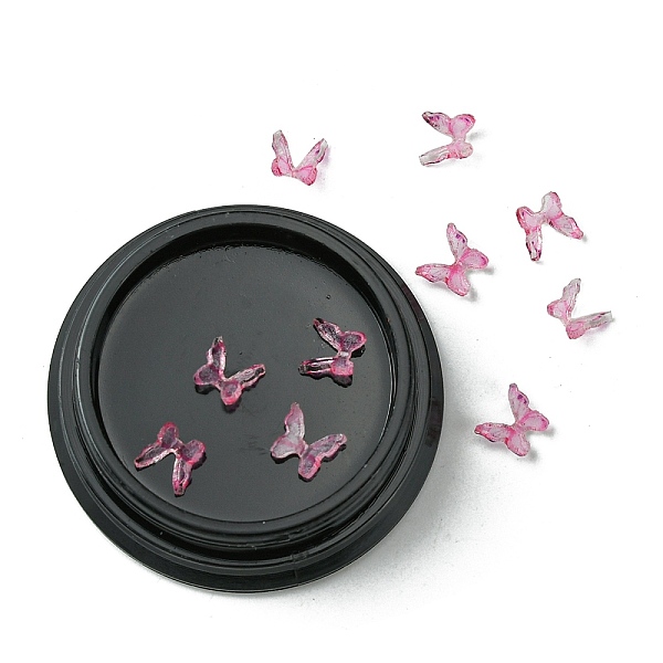 

PandaHall Resin Cabochons, Nail Art Decoration Accessories, with Plastic Bead Storage Containers, 3D Butterfly, Pink, 6.5x6~7x2~3mm Resin...