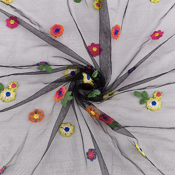Polyester Embroidered Daisy Tablecloth