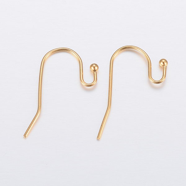 

PandaHall Ion Plating(IP) 304 Stainless Steel Earring Hooks, Golden, 21x12x2mm, Pin: 0.7mm 304 Stainless Steel