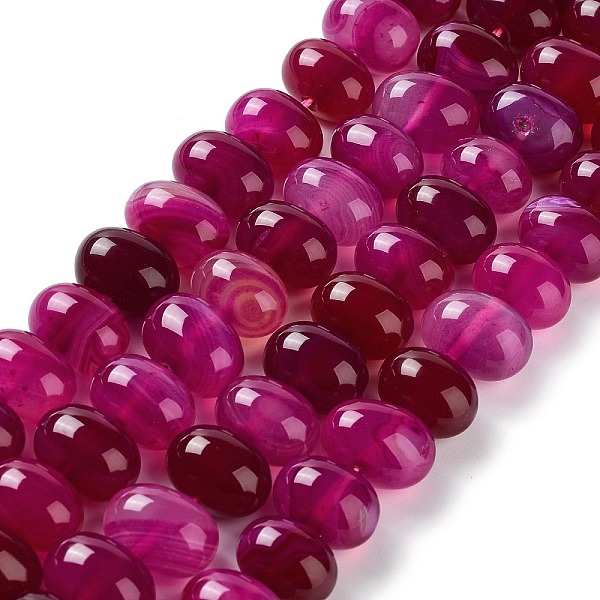 

PandaHall Natural Agate Beads Strands, Dyed & Heated, Egg, Fuchsia, 15~17x11~12mm, Hole: 1.6mm, about 14~15pcs/strand, 6.69~6.89 inch..., Pink