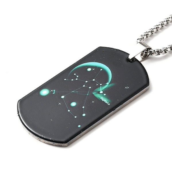 

PandaHall 201 Stainless Steel Rectangle with Constellations Pendant Necklace for Women, Sagittarius, 23.74 inch(60.3cm) 201 Stainless Steel...