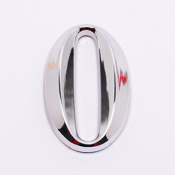

PandaHall Plastic & PVC Number Sign Labels, Silver, Num.0, 0: 50.5x31.5x8mm Plastic Silver