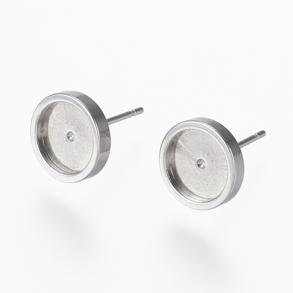 

PandaHall 304 Stainless Steel Stud Earring Settings, Flat Round, Stainless Steel Color, 13x10mm, Tray: 8mm, Pin: 0.8mm 304 Stainless Steel...