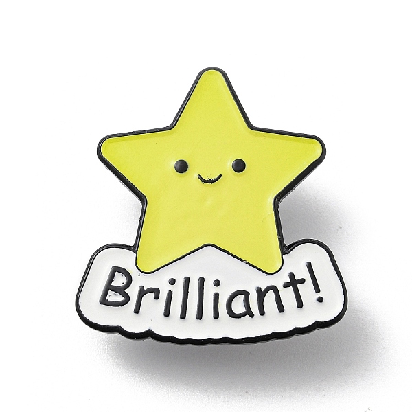 

PandaHall Bee/Cat/Star/Flower/Watermelon Alloy Enamel Brooch, for Men and Women, Star, 30.5x25x1.5mm Alloy+Enamel Star Yellow
