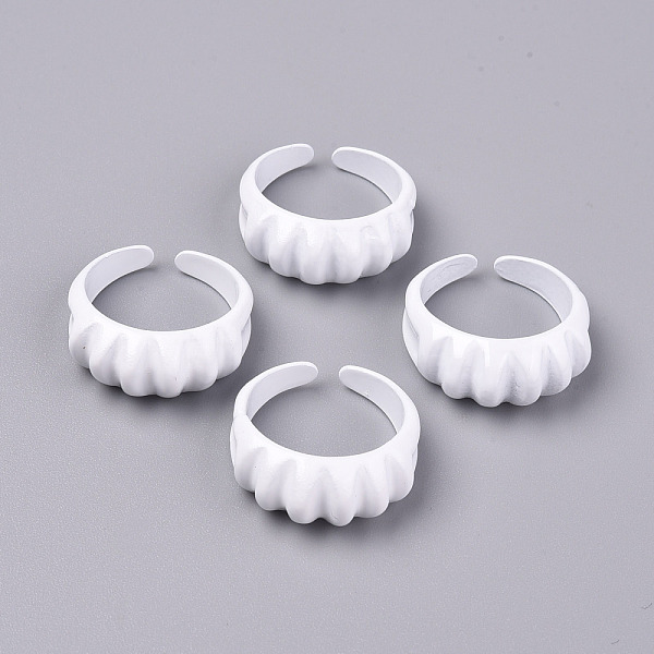 

PandaHall Spray Painted Alloy Cuff Rings, Open Rings, Cadmium Free & Lead Free, White, US Size 7 1/4(17.5mm) Alloy White