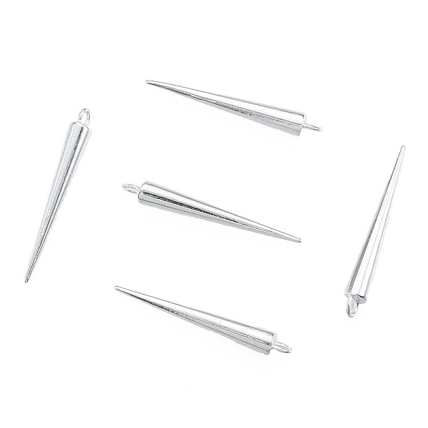 

PandaHall Alloy Pendants, Cadmium Free & Nickel Free & Lead Free, Cone, Stainless Steel Color, 35.5x4.5mm, Hole: 2mm Alloy Cone