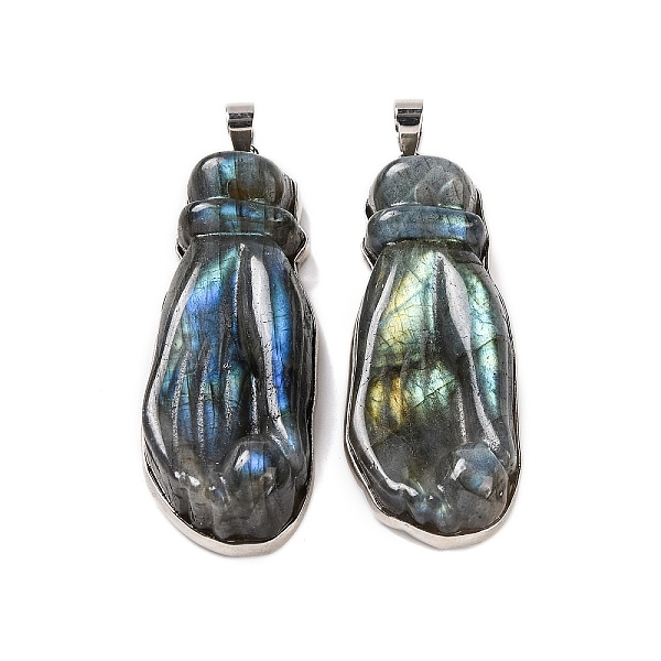 Natural Labradorite Carved Big Pendants