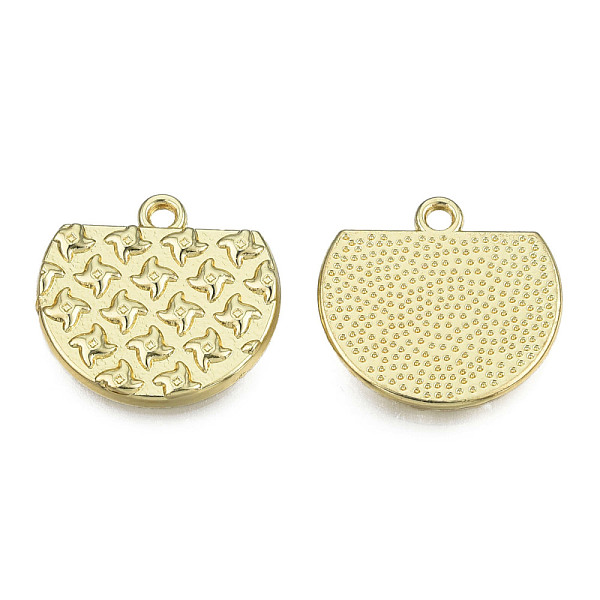 

PandaHall Rack Plating Alloy Pendants, Cadmium Free & Nickel Free & Lead Free, Half Flat Round with Star, Light Gold, 17x18x2mm, Hole: 1.6mm...