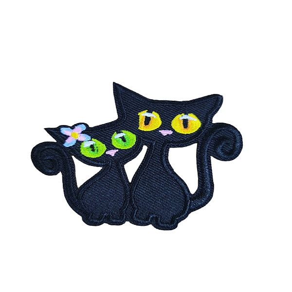 

PandaHall Cat Computerized Embroidery Cloth Iron on/Sew on Patches, Costume Accessories, Appliques, Black, 61x71mm Cloth Cat Shape Black