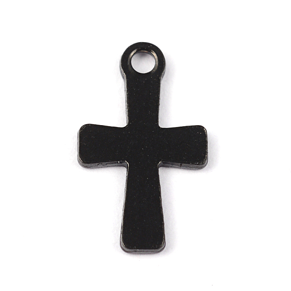 

PandaHall 304 Stainless Steel Tiny Cross Charms, Electrophoresis Black, 12x7x0.8mm, Hole: 1.2mm 304 Stainless Steel Cross