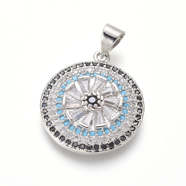 

PandaHall Brass Micro Pave Cubic Zirconia Pendants, Flat Round, Platinum, Clear, 21x18.5x4mm, Hole: 5x3.5mm Brass+Cubic Zirconia Flat Round...
