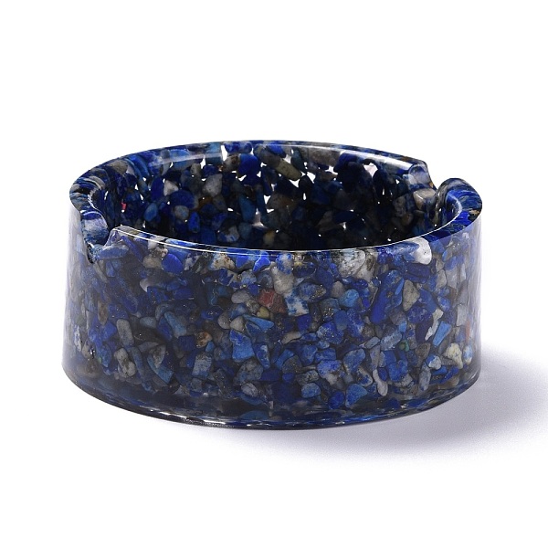 

PandaHall Resin with Natural Lapis Lazuli Chip Stones Ashtray, Home OFFice Tabletop Decoration, Flat Round, 77x33mm, Inner Diameter: 63.5mm...