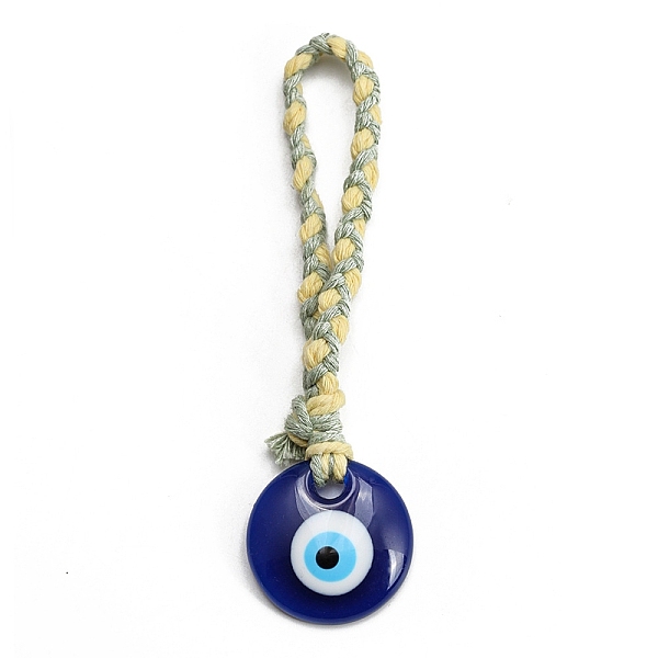 

PandaHall Plastic Turkey Evil Eye Pendants Decorations, Braided Thread for Home Car Hanging Ornaments, Blue, 128mm Plastic Evil Eye Blue