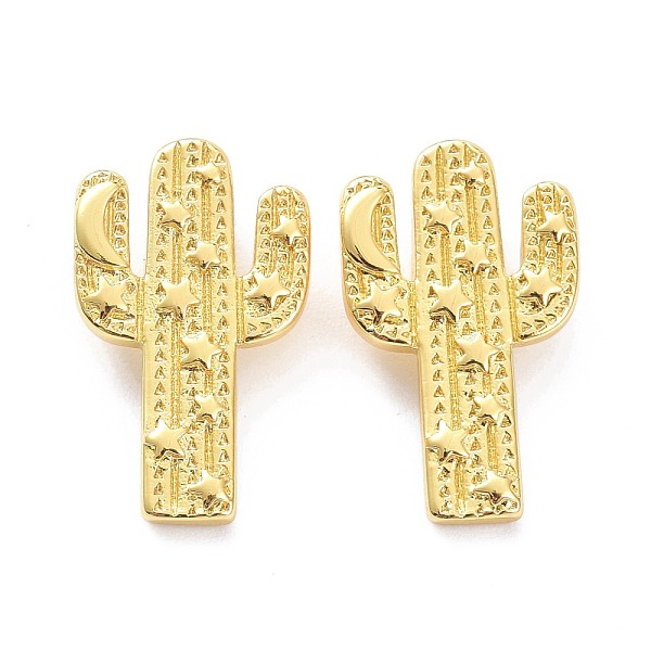 

PandaHall Brass Charms, Long-Lasting Plated, Cactus with Moon and Star, Real 18K Gold Plated, 20x12x2mm, Hole: 3x5mm Brass Others