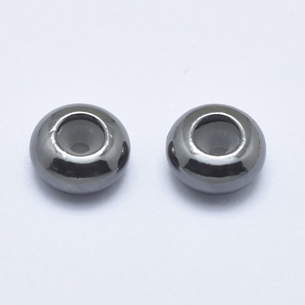 

PandaHall Brass Beads, with Silicone, Slider Beads, Stopper Beads, Rondelle, Cadmium Free & Nickel Free & Lead Free, Gunmetal, 7x3.5mm...