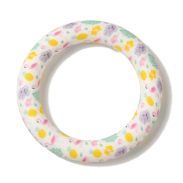 

PandaHall Silicone Beads, Ring, Gold, 65x10mm, Hole: 3mm Silicone Ring Gold