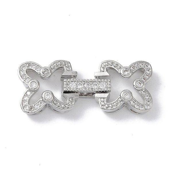 

PandaHall Rack Plating Brass Micro Pave Clear Cubic Zirconia Fold Over Clasps, Cadmium Free & Lead Free, Long-Lasting Plated, Platinum, 28mm...