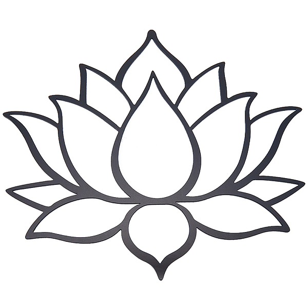 PandaHall Lotus Acrylic Mirror Wall Stickers, with Self-adhesion, for Home Wall Cabinet Decorations, Black, 291x260x2mm Acrylic Flower Black