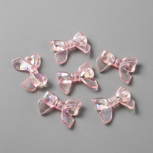 

PandaHall Transparent AB Color Plated Acrylic Beads, Bowknot, Pink, 23.5x32x7mm, Hole: 2mm Acrylic Bowknot Pink