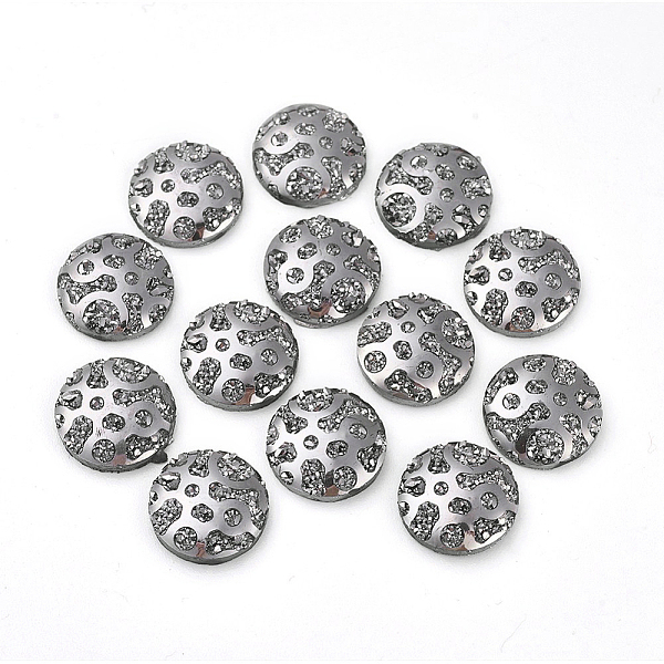 

PandaHall Druzy Resin Cabochons, Flat Round, Dark Gray, 12x3.5mm Resin Flat Round Gray