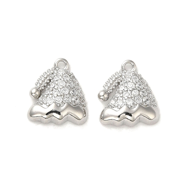 

PandaHall Brass Micro Pave Cubic Zirconia Pendants, Hats, Real Platinum Plated, 11.5x10x3mm, Hole: 1.2mm Brass+Cubic Zirconia Hat Clear
