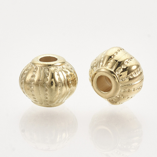 

PandaHall CCB Plastic Beads, Corrugated Beads, Rondelle, Golden, 8x7.5x6.5mm, Hole: 2mm, about 2500pcs/500g Plastic Rondelle