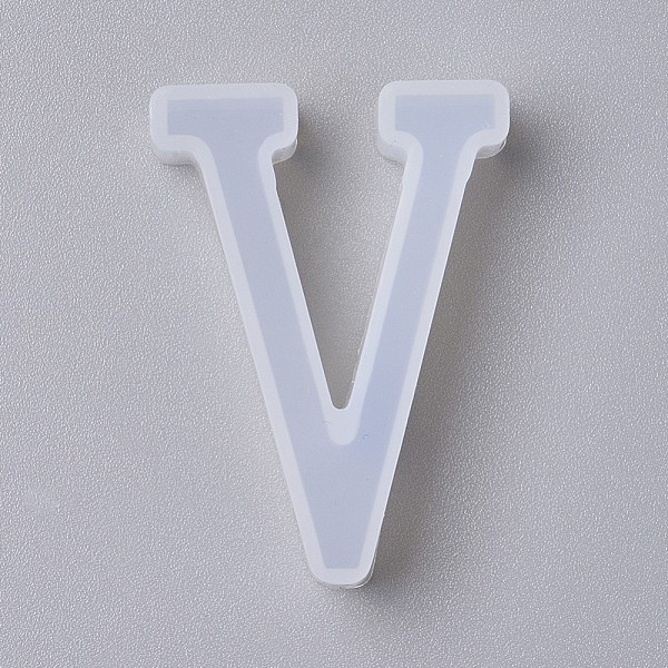 

PandaHall Silicone Molds, Resin Casting Molds, For UV Resin, Epoxy Resin Jewelry Making, Whiter, Letter.V, 4.1x2.7x1.1cm Silicone Letter