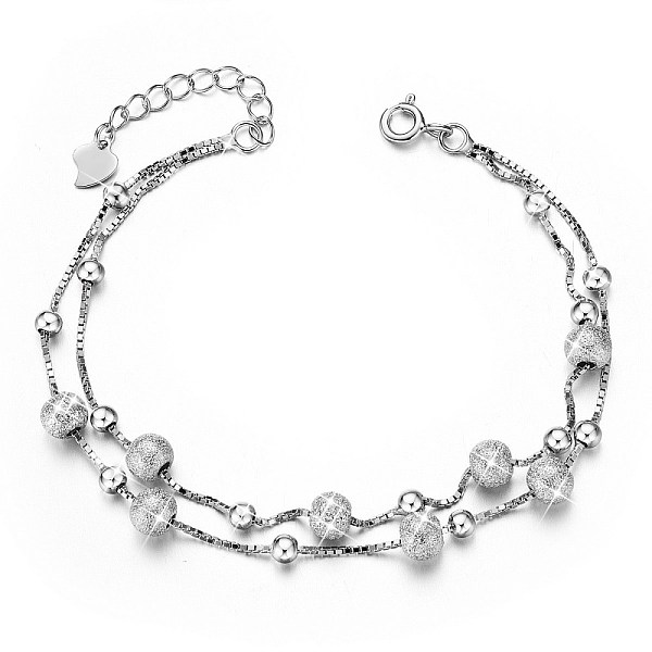 Shegrace Rhodinierte 925 Mehrreihige Armbänder Aus Sterlingsilber