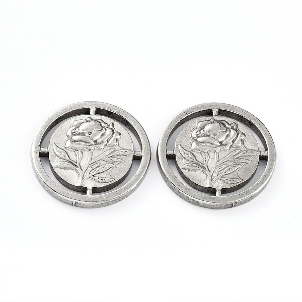 

PandaHall 304 Stainless Steel Links Connectors, Flat Round with Flower, Stainless Steel Color, 20x3mm, Hole: 1.2x10.5mm 304 Stainless Steel...