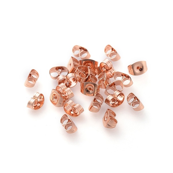

PandaHall 304 Stainless Steel Ear Nuts, Friction Earring Backs for Stud Earrings, Rose Gold, 6x4.5x3mm, Hole: 0.8~1mm 304 Stainless Steel