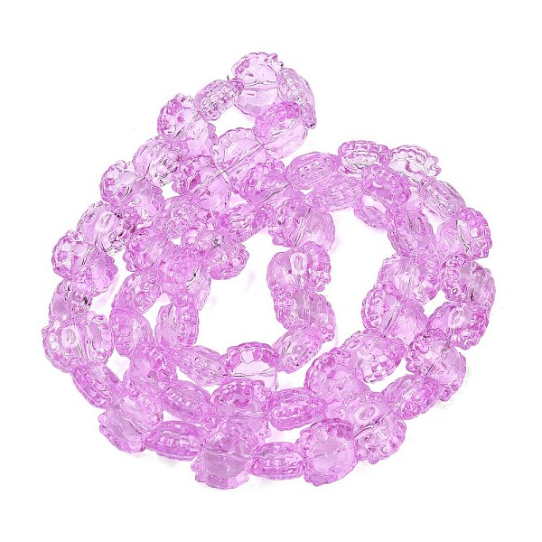 Electroplate Baking Paint Transparent Glass Beads Strands