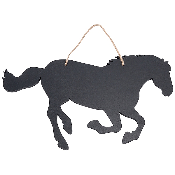 

PandaHall MDF Hanging Wordpad, with Hemp Rope, Horse, Black, 35x41x0.7cm Fibre Horse Black