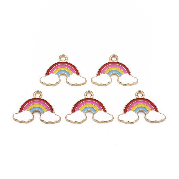 

PandaHall Alloy Enamel Pendants, Light Gold, Cadmium Free & Nickel Free & Lead Free, Rainbow, Colorful, 16.5x22.5x1mm, Hole: 2mm...