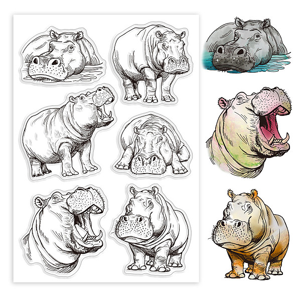 

PandaHall Custom Summer Theme PVC Plastic Clear Stamps, for DIY Scrapbooking, Photo Album Decorative, Cards Making, Hippo, 160x110mm Plastic...