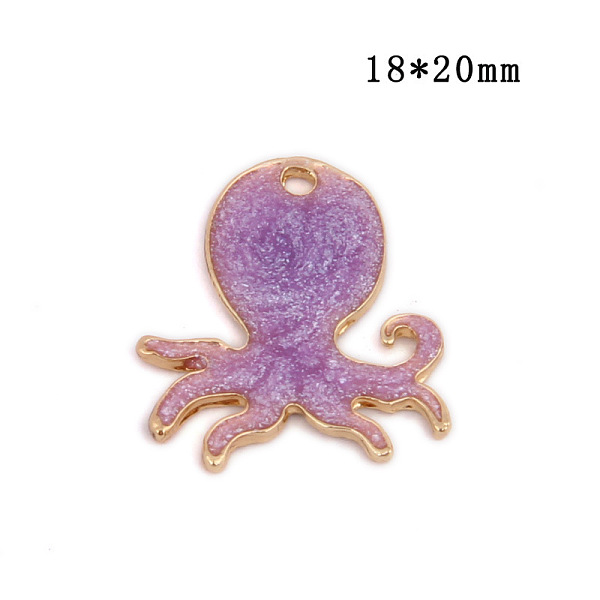 

PandaHall Alloy Enamel Pendants, Octopus Shape, Cadmium Free & Lead Free, Light Gold, Purple, 20x18mm, Hole: 1.5mm Alloy+Enamel Other Animal...