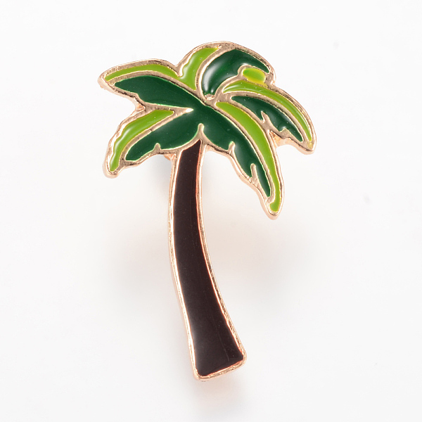 

PandaHall Alloy Enamel Brooches, Enamel Pin, with Brass Finding, Coconut Tree, Light Gold, Coconut Brown, 29.5x19mm, Pin: 1.2mm Alloy Brown